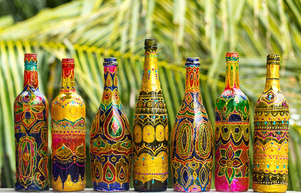 Crafting At Home: 9 Gorgeous Bottle Painting Projects To Try